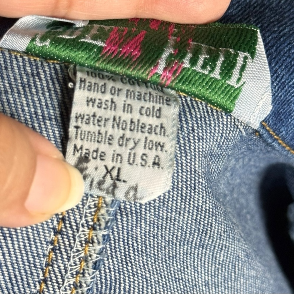 Green Field Studded Denim 90s Vintage Celestial Jacket - Picture 14 of 14
